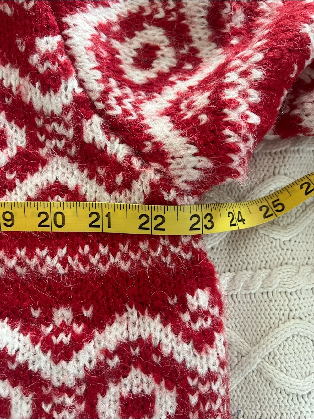 Joseph A. Designer Red & White Fair Isle Turtleneck Sweater Women’s Size 1X - Picture 4 of 14